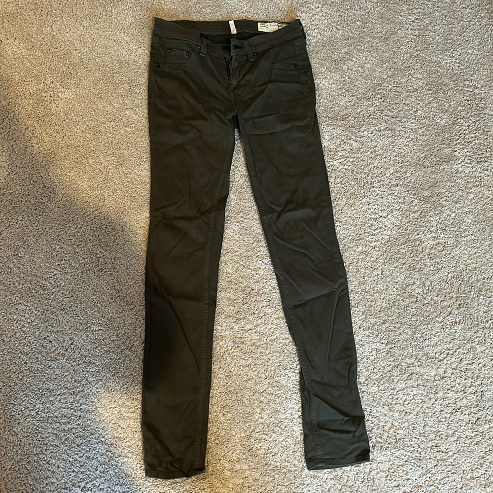 Rag and Bone army green skinny jeans